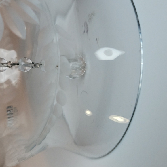 Krosno Poland Etched Flowers And Leaves Crystal Bell - Picture 9 of 10